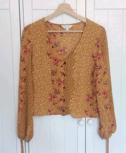 Ladies Floral Blouse Yellow UK 8 Miss Selfridge - Bild 1 von 7