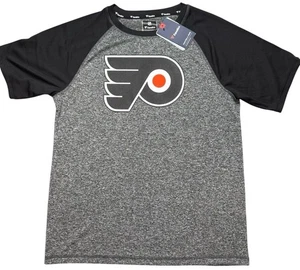 NEW Fanatics Dry Fit Philadelphia Flyers T-Shirt Men’s Large Gray Black NHL NWT - Picture 1 of 5