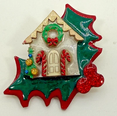 Alfileres de casa Lucinda NAVIDAD Bastones de caramelo de acebo Árbol de Navidad Corona Brilla Foto 1 de 4