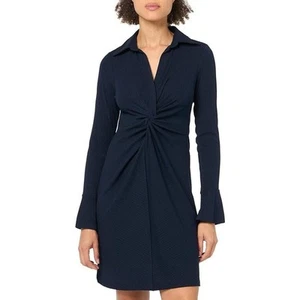 Tommy Hilfiger Women's Petites Ribbed Mini Wear to Work Dress, Navy Blue Size 4P - Picture 1 of 3