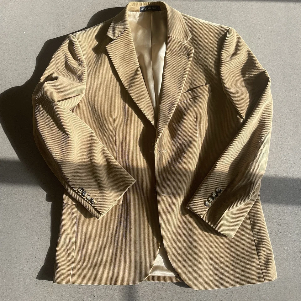 Dockers Men’s 38R Corduroy Blazer Tan 100% Cotton Sport Coat Jacket - Image 1 of 1