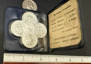 Vtg My Outdoor Companion Catholic Saints Jesus Hubert, St Christopher & Hubert - Picture 1 of 13