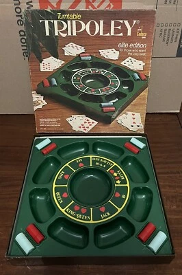 1976 Turntable Tripoley Elite Edition Poker Party Game Cadaco Rotating No Cards - Image 1 of 3