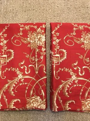 CUDDLE DOWN Set of Standard Shams Red/White/Tan Floral EUC - Image 1 of 4
