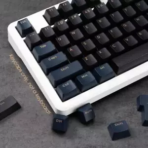 Black Dark Navy PBT Keycaps Set Double-shot Ergonomic for Mechanical Keyboards - Picture 1 of 7