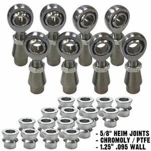 4 Link Rod End Fabrication Kit 5/8 Chromoly Heim Joint & Spacers 1.25" .095 Wall - Picture 1 of 6