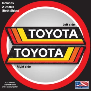 Toyota Retro Bedside Decals (Includes 2 Decals) - Picture 1 of 8