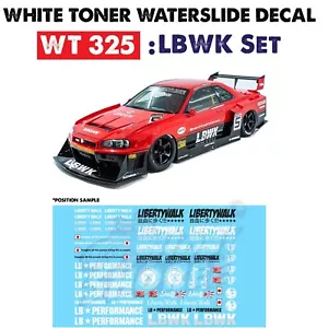 WT325 White Toner Waterslide Decal #LBWK Set #Custom 1:64 Diecast - Picture 1 of 3