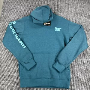 Caterpillar CAT Hoodie Sweatshirt Mens Medium Blue Long Sleeve Casual Work New - Picture 1 of 15