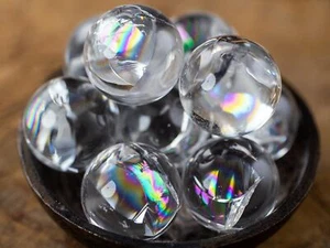 Esfera de bola de cristal de cuarzo transparente, con destello arco iris - adivinación, decoración de regalo E1811 - Imagen 1 de 10