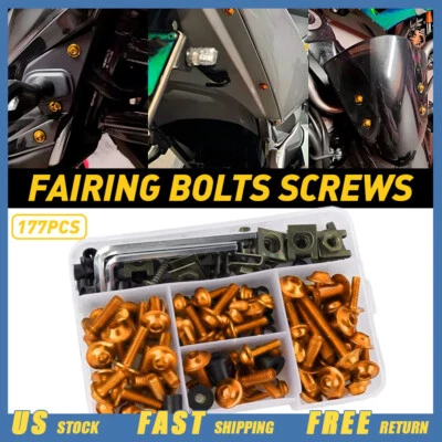 Gold Body Screw Fits Yamaha YZF R6 R1 R6S FZ6/R YZF600R Complete Fairing Bolt US - Image 1 of 4
