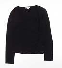 Sussan Womens Black Polyester Basic T-Shirt Size Xl V-Neck