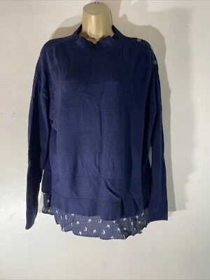 Suéter Jersey Mujer Monzón Grande Azul Marino Tejido Elastizado Manga Larga Foto 1 de 4