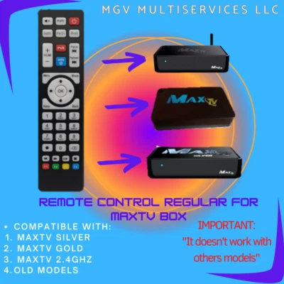 REMOTE CONTROL EXCLUSIVE USE FOR THE MAXTV 2.4Ghz, GOLD & SILVER (OLDER MODELS) - Image 1 of 3