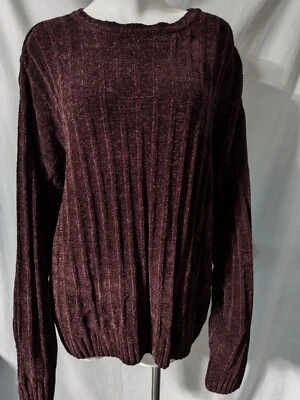 Trader Bay XL men's acrylic pullover crew sweater maroon stretch 90's Friends  - Image 1 of 4