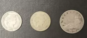 LOTE DE TRES MONEDAS DE PLATA. ISABEL II Y GOBIERNO PROVISIONAL. - Picture 1 of 2