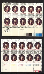 2 Mint Plate Blocks of 10 John Paul Jones 2 different perfTypes/VF NH SCV=$14.55 - Picture 1 of 1