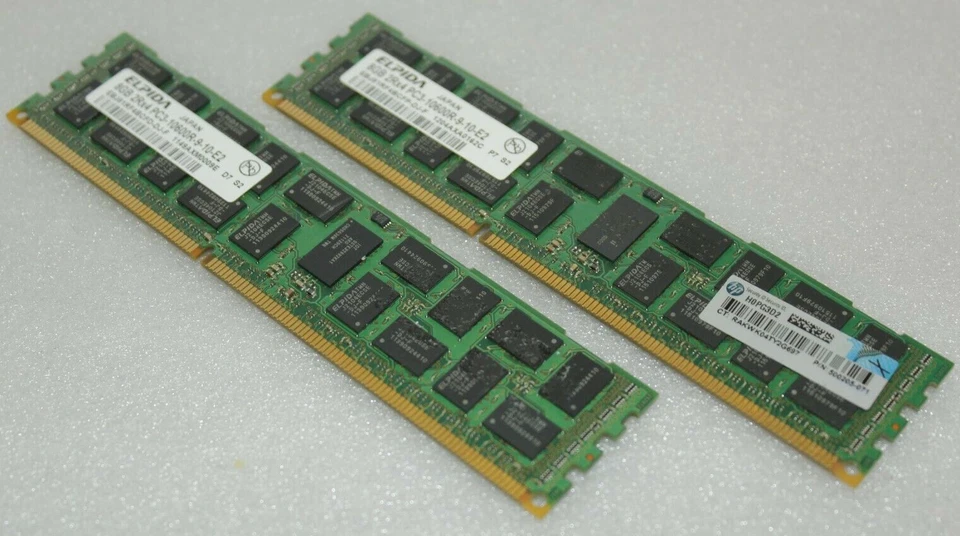 Elpida 16GB (2X8GB) PC3-10600 DDR3 ECC Server Memory Ram EBJ81RF4BCFD-DJ-F - Image 1 of 1