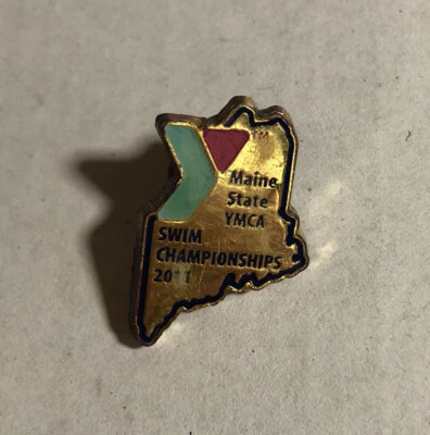 Pinback de solapa de recuerdo Main State YMCA Swim Championships 2011 Foto 1 de 4