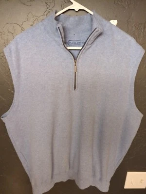 Carnoustie Suéter Chaleco Para Hombres L Azul 1/4 Cremallera Golf Pullover Informal Sin Mangas Foto 1 de 4