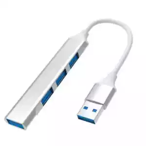 Hub USB 2.0/3.0 de 4 puertos | Adaptador multipuerto de aleación de aluminio con USB-A y USB-C - Imagen 1 de 5