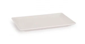 Box of 6 - Stoneware rectangular Ivory side tapas dessert plates 13x20cm - Picture 1 of 1