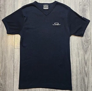 Vintage Oakley Software V-Neck T-shirt Black Men’s Size Small 90s Y2k Stretch - Picture 1 of 7