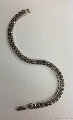 Brazalete de plata de ley .925 marcasita 7,5" Estate Jewelry para dama  Foto 1 de 4
