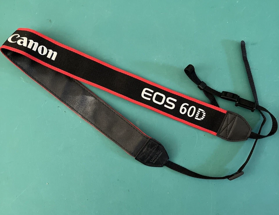 Canon EOS 60D Shoulder Camera Strap. OEM. Blue/Red/White. VERY GOOD. - Image 1 of 4