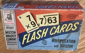 Vintage Milton Bradley Multiplication Division Facts Key Of Learning Flash Cards - Picture 1 of 3