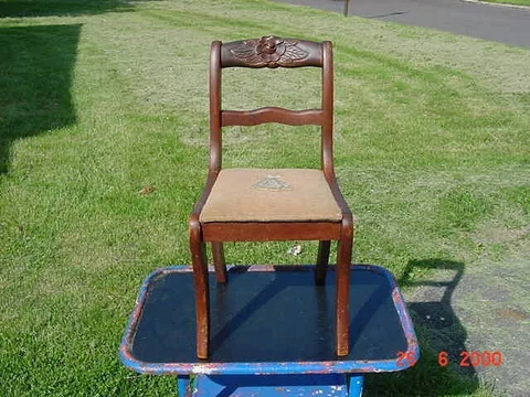 ANTIQUE VINTAGE DUNCAN PHYFE CHILD'S SALESMAN'S SAMPLE CARVED ROSE BACK CHAIR Cover