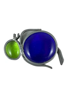 Vtg Sun Catcher Stained Glass Ornament Insect Bug Blue Green - Picture 1 of 4