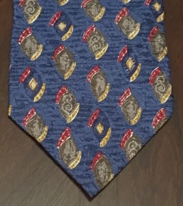 Murano Blue Red Gold 100% Imported Silk Men’s Neck Tie Made In USA - Picture 1 of 9