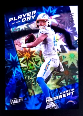 2021 Panini Player of the Day Justin Herbert Kaboom #d /99 SSP Rare - Image 1 of 2