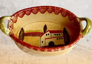 Italica ARS Small Deep Casserole Dish For 2 H Made &Painted 9” Oven Proof Italy - Picture 1 of 6