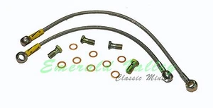 Classic Mini New Pair of Braided Master Cylinder Pipes Late Servo Type 89-On - Picture 1 of 1