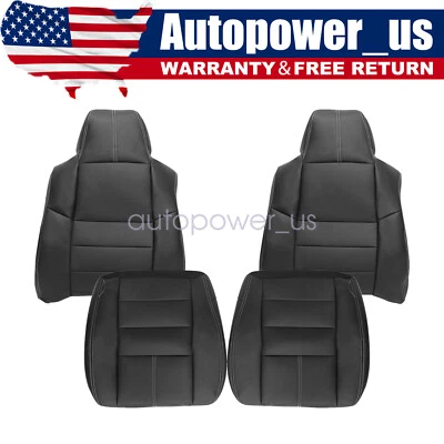 Both Side Leather Seat Cover Black For 2008 2009 2010 2011 Ford F250 Super Duty - Image 1 of 4