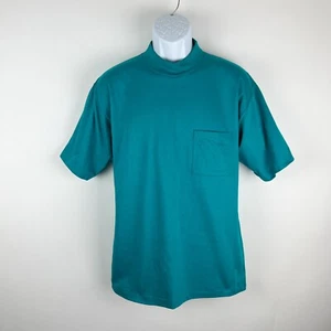Vintage Cross Creek Single Stitch Pocket T Shirt Green Medium 90s USA Made NWT - Picture 1 of 13