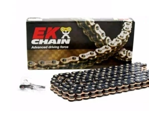 Cadena De Transmisión Para Moto EK 520 SRX2 120 Eslabones Negro-Oro QX-Ring - Imagen 1 de 1
