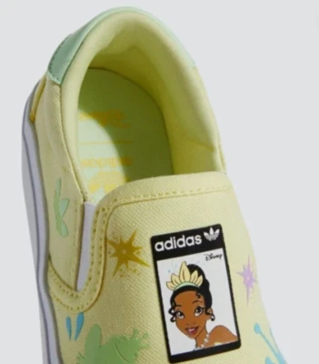 ADIDAS DISNEY PRINCESS & FROG SLIP-ON KIDS SHOES H02653 PRINCESS TIANA GIRLS 6Y - Image 1 of 2