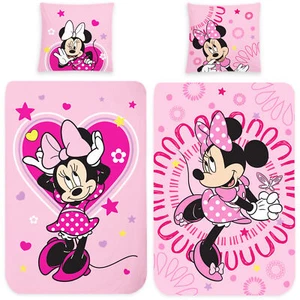 Minnie Mouse Bettwäsche Sweet Pink | 100% Baumwolle Biber | 135x200 cm 80x80 cm - Bild 1 von 8