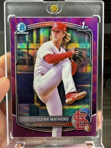 2025 Bowman Chrome Magenta Wave Refractor /199 Quinn Mathews - Picture 1 of 2