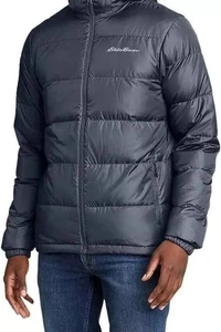 *NUOVO CON ETICHETTE* Piumino uomo Eddie Bauer a canale largo con cappuccio (grigio, M) - Foto 1 di 4