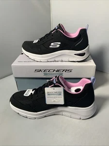 Skechers Arch Comfort 2.0 Women's Trainers In Black/ Purple Size Uk 5 New Boxed - Picture 1 of 7