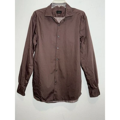 Camisa Ermenegildo Zegna Borgoña Estampada Algodón Abotonada Talla L Foto 1 de 4