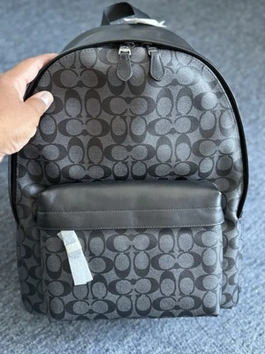 Mochila/Mochila/Bolso Unisex Coach Signature F55398 Negro Sig PVC NUEVO CON ETIQUETAS NUEVO EN CAJA DIFÍCIL DE ENCONTRAR FS Foto 1 de 4