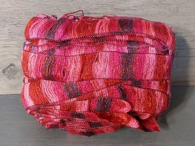 Red Heart Boutique Ribbon Yarn Pink Sparkle 1 Skein - Image 1 of 3