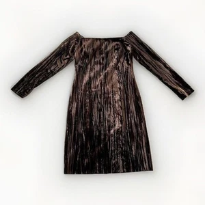 YSL Dress FR40 US8 UK12 Yves Saint Laurent Brown Velvet Bohemian Luxe Vintage - Picture 1 of 7