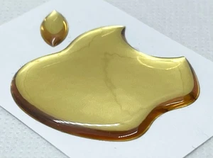 1 pièce, autocollant gel bombé 3D du logo Apple, taille environ 50x43mm, doré - Photo 1 sur 7