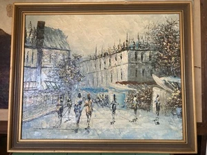 Original Oil Painting, Vintage 1960’s Paris Street Scene. - Picture 1 of 15